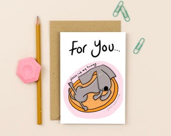 Illustrated Greetings Card | Birthday, Blank Greeting Cards, Valentines Card | Hand Drawn by Sarah Westwood | Dog Card