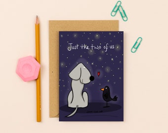 Just The Two Of Us Card | Illustrated Greetings card | Perfect for Birthdays & Special Occasions | Unique Design | Printed Locally