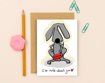 Hand-illustrated Nutz About You Card for Birthdays & Valentines Day | Unique Greeting Card | Printed Locally for Quality | Fast Shipping