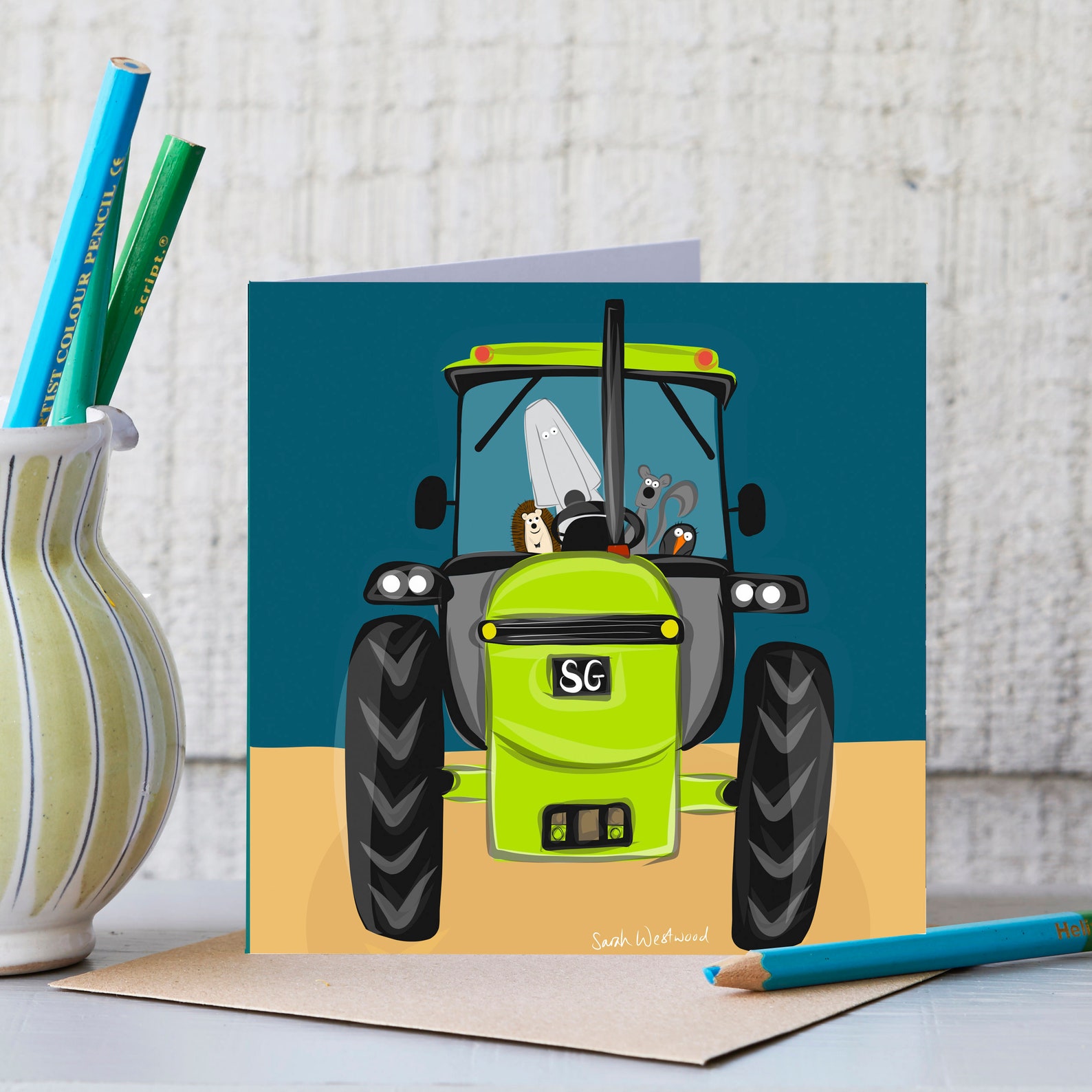 Tractor Greeting Card Farming Card Fun Tractor Gift Happy Birthday