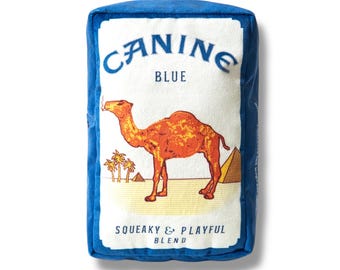 Squeaky Plush Cigarette Pack Dog Toy – Funny Chew Toy for Small Dogs