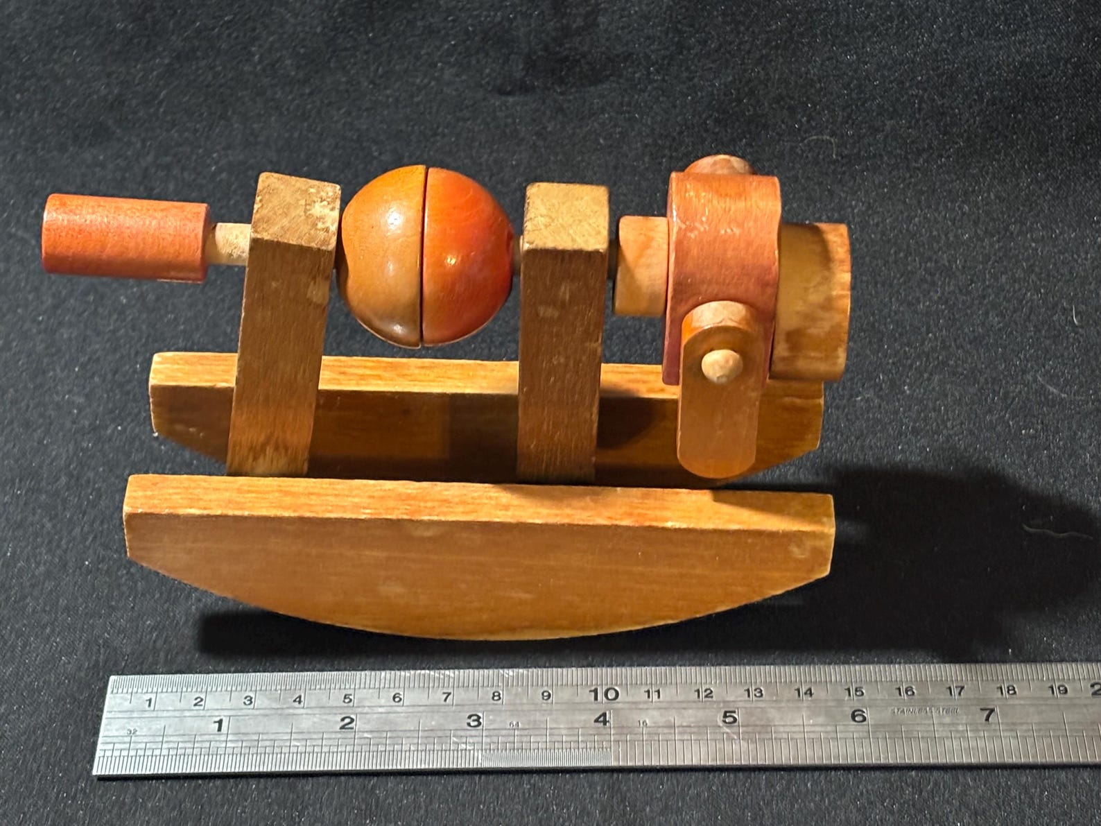 Vintage Wooden Rocking Dog Toy - Mid Century Handmade Kinetic Folk Art ...