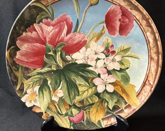 France Gien La Ronde Des Fruits Porcelain Large Cake Plate Platter