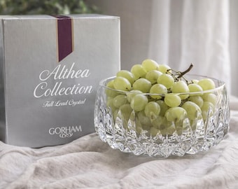 Gorham Althea Crystal Bowl 8” • Full Lead Crystal • Vintage Cut Glass Serving Bowl • Elegant Giftware • Made in Germany • With Original Box