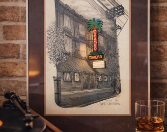 Rare David Crighton El Mocambo Tavern 1979 | Signed Limited Edition Stipple Print 196/500 | Toronto Music History Artwork Framed