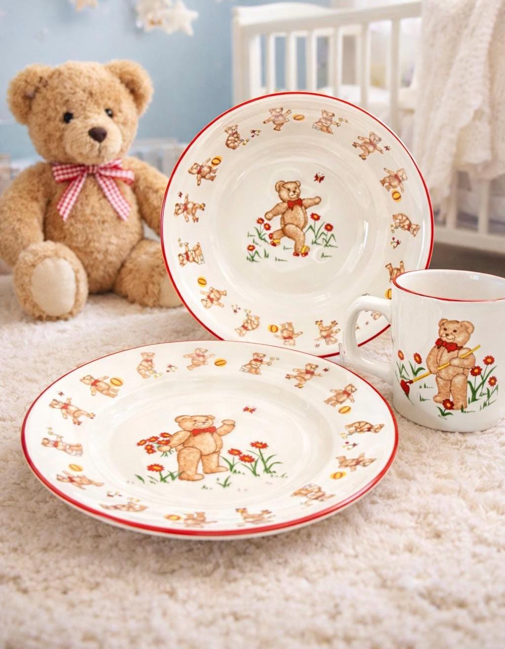 Vintage Teddy Bear Plate - Etsy