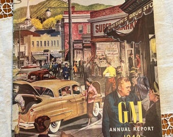 GM Annual Report 1949 | General Motors Mid-Century Corporate Book/Magazine | Vintage Automotive History | 1940s Car Industry Report