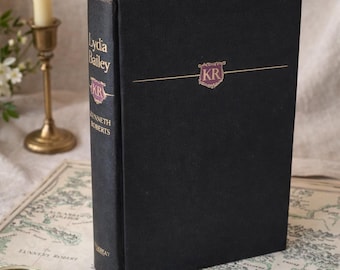 Vintage 1947 Lydia Bailey by Kenneth Roberts First Edition | Decorative Black Book | Historical Novel with Maps | Classic Library Decor