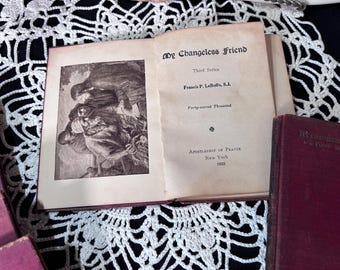 Antique 1920s Catholic Devotional Book Set 6 – My Changeless Friend Series – Vintage Prayer Books Collection – Religious Cottagecore Decor
