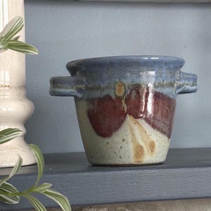 Garnek ceramiczny Tom Chamberlain Studio Pottery Crock – ręcznie robiony garnek kamionkowy z uchwytami – do wypieku chleba, doniczki na fasolę, doniczki, rustykalne naczynie rzemieślnicze