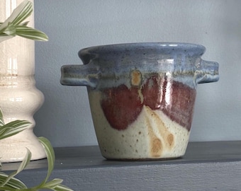 Tom Chamberlain Studio Pottery Crock - Hand Thrown Stoneware Pot with Handles - Bread Baker, Bean Pot, Planter, Rustic Artisan Vessel