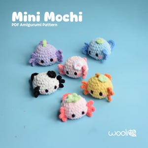 Mini Mochi | PDF Amigurumi Pattern | English and Spanish | Mochi Mini Axolotl | Low Sew Pattern | Summer Pattern