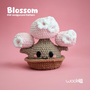ブロッサム | PDF アミグルミ パターン | 英語とスペイン語 | ロー ソー パターン | 春 | 秋 | 桜の盆栽かぎ針編みパターン