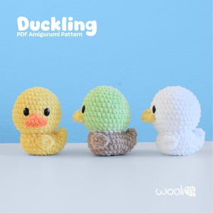 Duckling Rubber Mallard Pekin Duck  (PDF Amigurumi Crochet Pattern) English and Spanish Spring