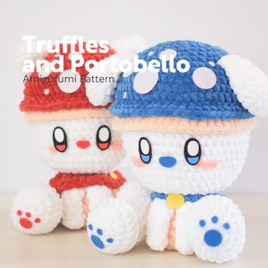 Truffles and Portobello the Mushroom Pets (PDF Amigurumi Crochet Pattern) English and Spanish Fall