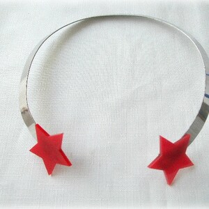 Silver Backwards Collar with Red Stars image 2