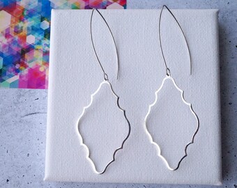 Silver Plated Moroccan Long Earrings