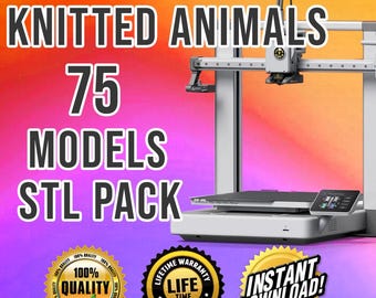 75 Crochet Animal Pattern STL Package, Unique 75 Crochet Animal STL Files, Crochet Animal Patterns STL Bundle,