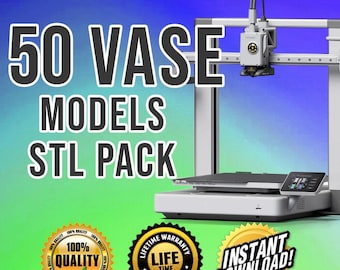 50 Vase STL File Bundle, ultimative Vasen STL Pack, 50 digitale Vase STL-Dateien, Mega Vase Stl-Datei, 50 einzigartige Vase Stl Modelle,