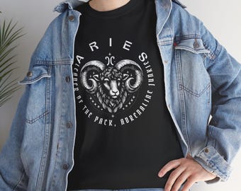 Aries Zodiac Cotton Tee, Astrology Horoscope Shirt