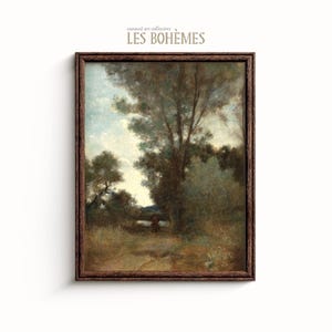 Vintage Landscape Painting Print | Romantic Tree Study | Moody Countryside Art | Classical Nature Scene PRINTABLE Digital Download