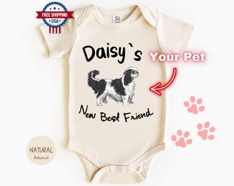Personalized Best Friend Dog Onesies® - Custom Baby Romper, Gift for Pet Owner, Cute Baby Shower Gift, Newborn Gift, Dogs Name Baby Bodysuit