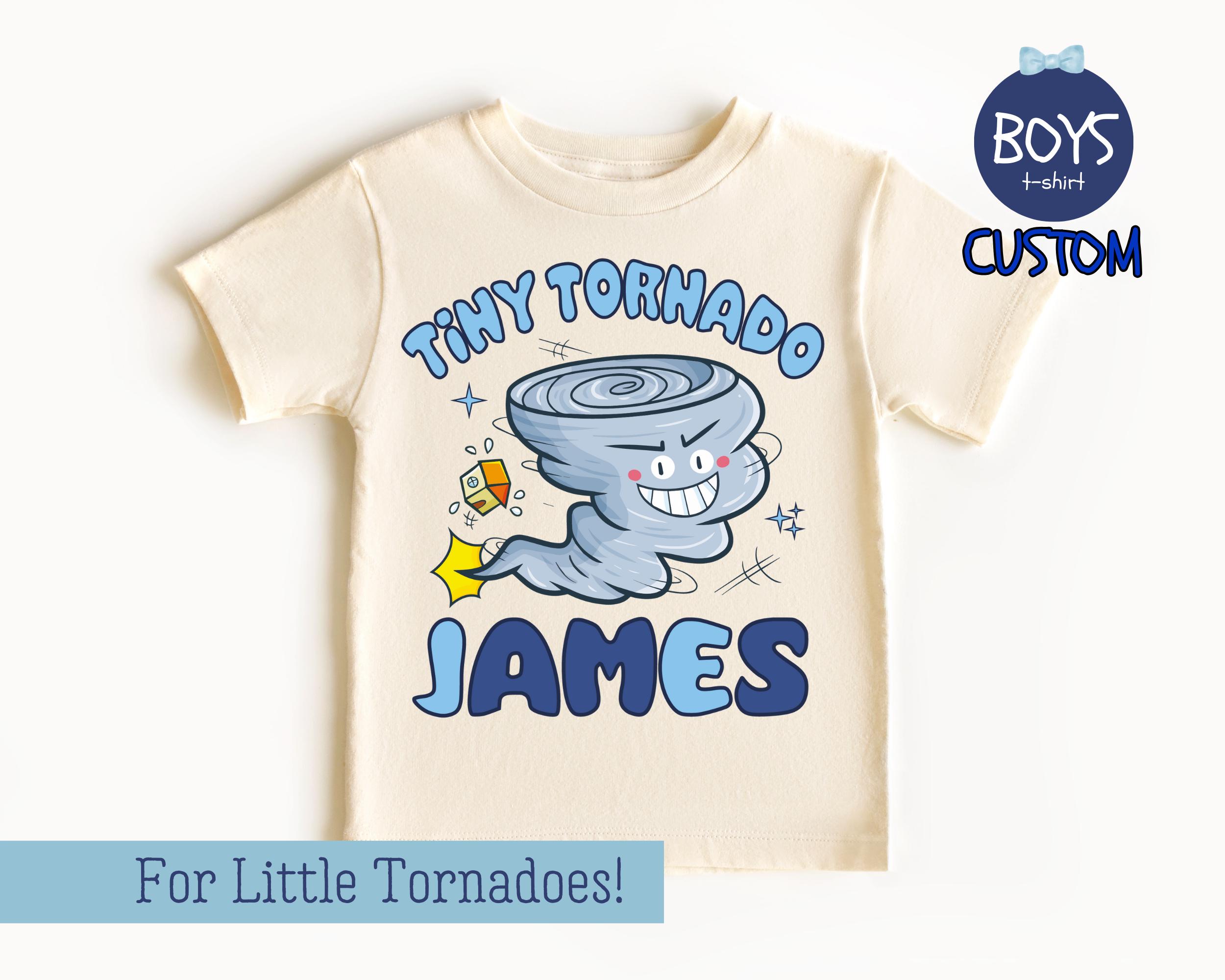 Custom Little Tornado Tshirt, Custom For Energetic Kids Tee, Personalized Kids Birthday T-shirt, Custom Kids Name, Boys Natural Toddler Tees