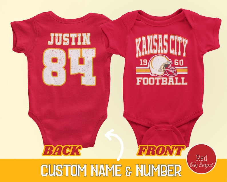 Red Custom Kansas City Football Onesies®