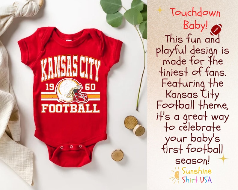 Touchdown Baby Red Kansas City Football Onesies®