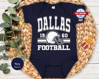 Dallas Football Onesies®, Retro 80s Style Game Day Baby Tee, Football Baby Shower Gift, Cute Trendy Baby Bodysuit, Dallas Toddler T-shirt