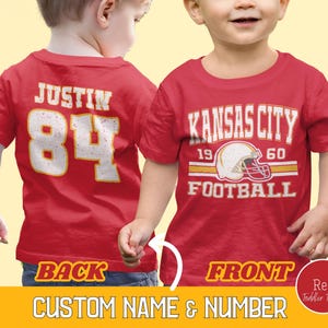 Red Custom Kansas City Football Toddler Tshirt