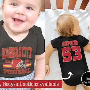 Black Custom Kansas City Football Toddler Onesie