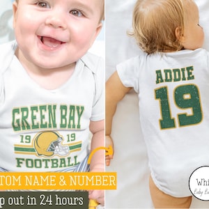 White Custom Green Bay Football Onesies®