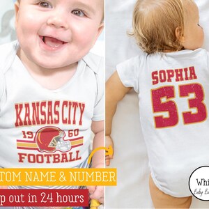 White Custom Kansas City Football Onesies®