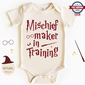 Baby Wizard Onesies®, Mischief Maker In Training Onesies®, Newborn Baby Bodysuits, Natural Kids, Cute Toddler Shirt, Funny Baby Shower Gifts