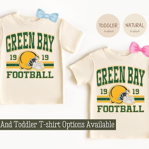 Custom Green Bay Football Onesies®, Personalized Green Bay Retro 80s Style Game Day Baby Tee, Cute Football Baby Shower Gift, Green And Gold image 5