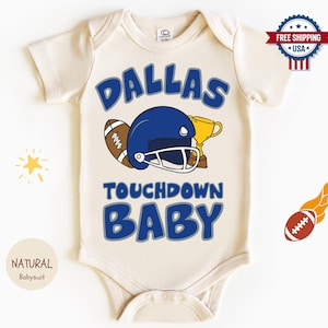 Dallas Football Touchdown Baby Bodysuit, Game Day Baby Tee, Football Baby Shower Gift, Baby Outfit, Touchdown Baby Gift, Dallas Kid Tshirt