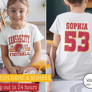 White Custom Kansas City Football Toddler Tshirt
