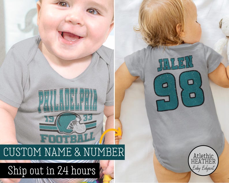 Grey Custom Philadelphia Football Onesies®