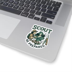 Scout Fishing Vinyl Sticker - Outdoor Adventure, Be Prepared