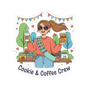 Girl Scout Mom Cookie Crew Sticker | Kiss-Cut Sticker