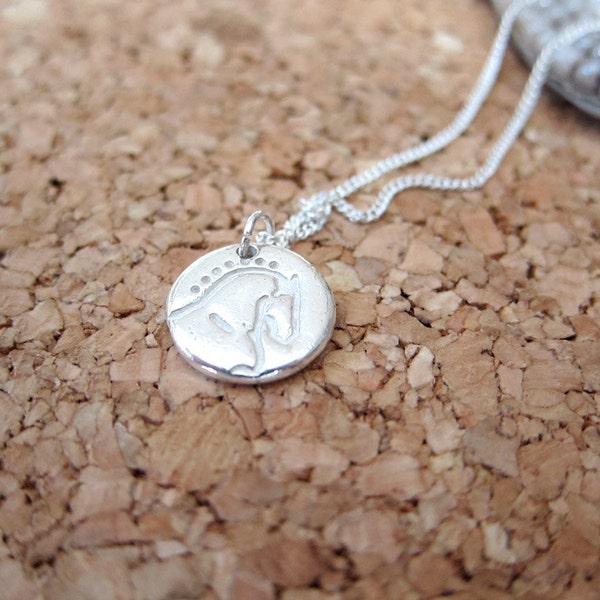 Silver Horse Necklace - Equine Portrait .999FS Equestrian Chic