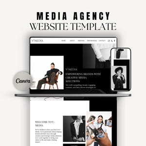 Social Media Agency Canva Website Template | Social Media Managers Website Template, Landing Page Template, Agency Website