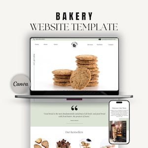 Bakery Canva Website, Bakery Shop Website Template | Canva Website Template, Canva Landing Page | Small Business Website