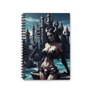 Gothic Spiral Notebook - Ruled, Dark Fantasy Journal, Horror Art Notebook, Unique Sketchbook, Spooky Gift Idea
