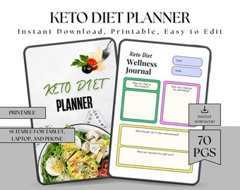 Keto Diet Planner Printable: Weekly Meal Log & Grocery List (PDF Download)