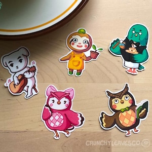 Animal Crossing Vinyl Aufkleber | Celeste Blathers Brauerster KK Leif | Laptop Journal Planer wasserdicht Scrapbook Aufkleber
