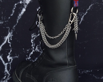 Fury Boot Charm & Chain - Handmade Chainmail With Spikes