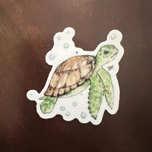 Sticker tortue imperméable, Sticker animal marin, Sticker bouteille d'eau, Idée cadeau