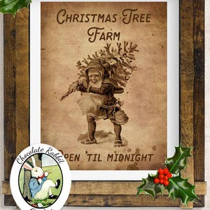 Vintage Christmas Tree Farm Sign Digital Christmas Clipart - Etsy